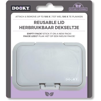 Dooky Reusable Lid Grey Card capac pentru șervețele umede - imagine 2